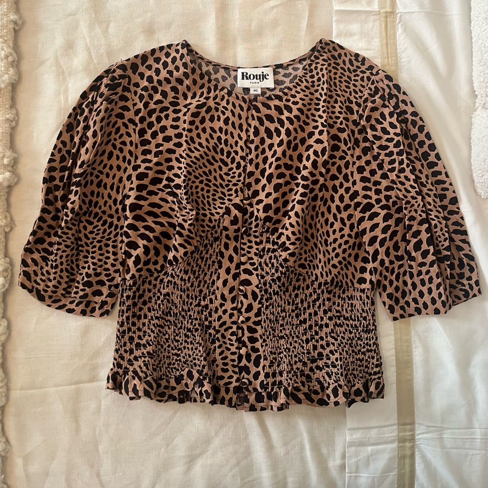 Rouje Norman blouse in lips print